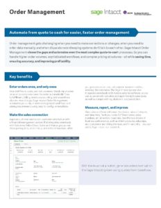 Order Management Datasheet