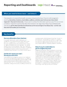 Reporting & Dashboards Datasheet