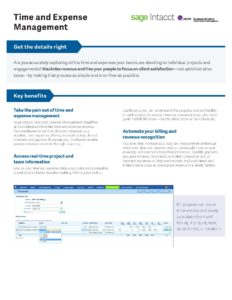 Time & Expense Datasheet